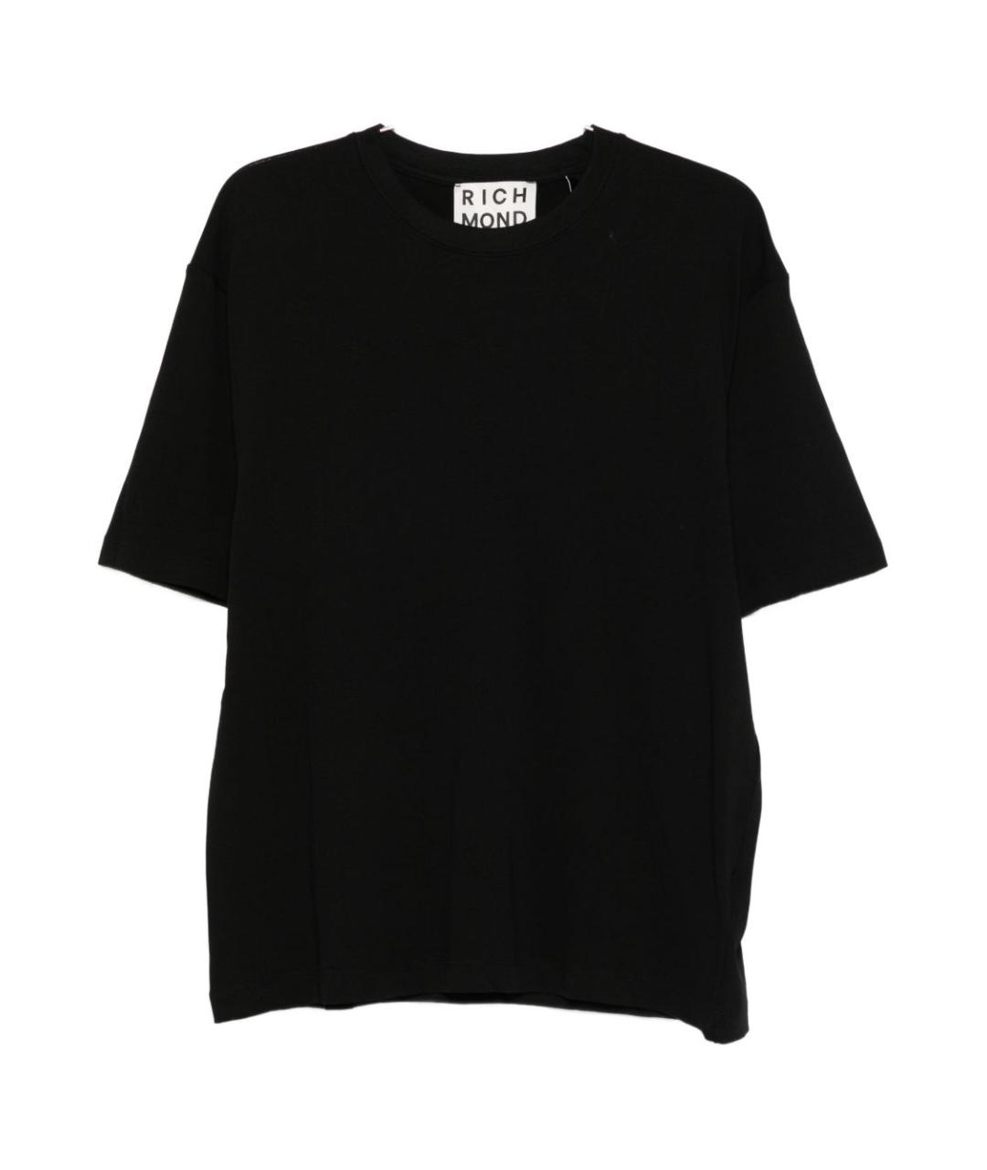 JOHN RICHMOND Черная хлопковая футболка, фото 1