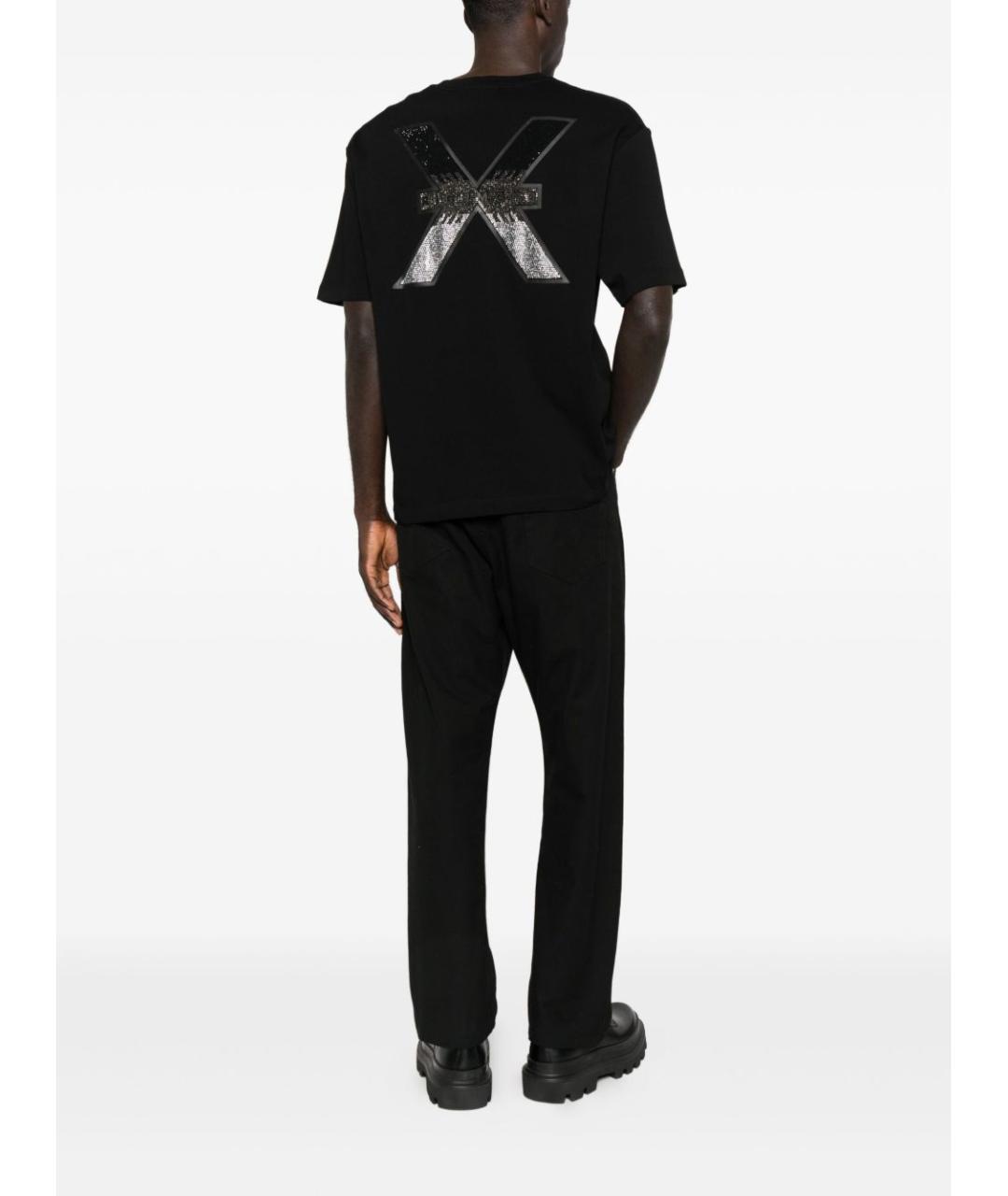 JOHN RICHMOND Черная хлопковая футболка, фото 2