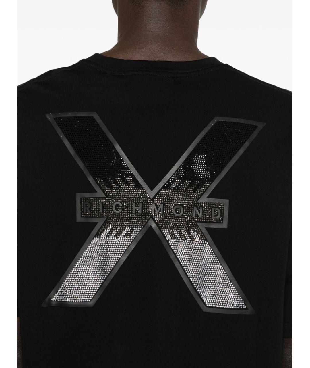 JOHN RICHMOND Черная хлопковая футболка, фото 3