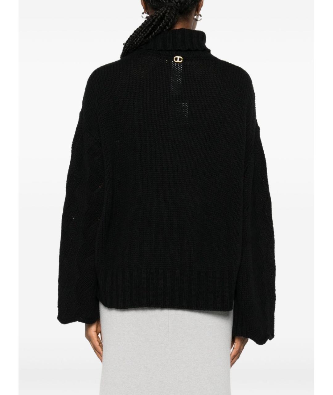 TWIN-SET Черный шерстяной джемпер / свитер, фото 5