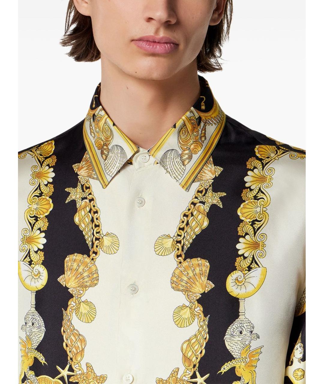VERSACE Мульти шелковая кэжуал рубашка, фото 3