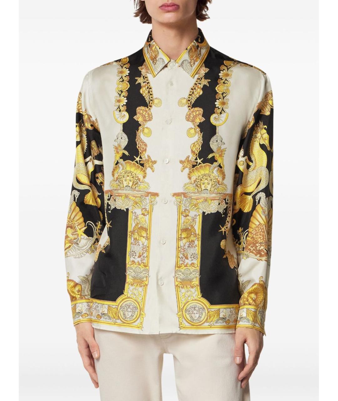 VERSACE Мульти шелковая кэжуал рубашка, фото 2