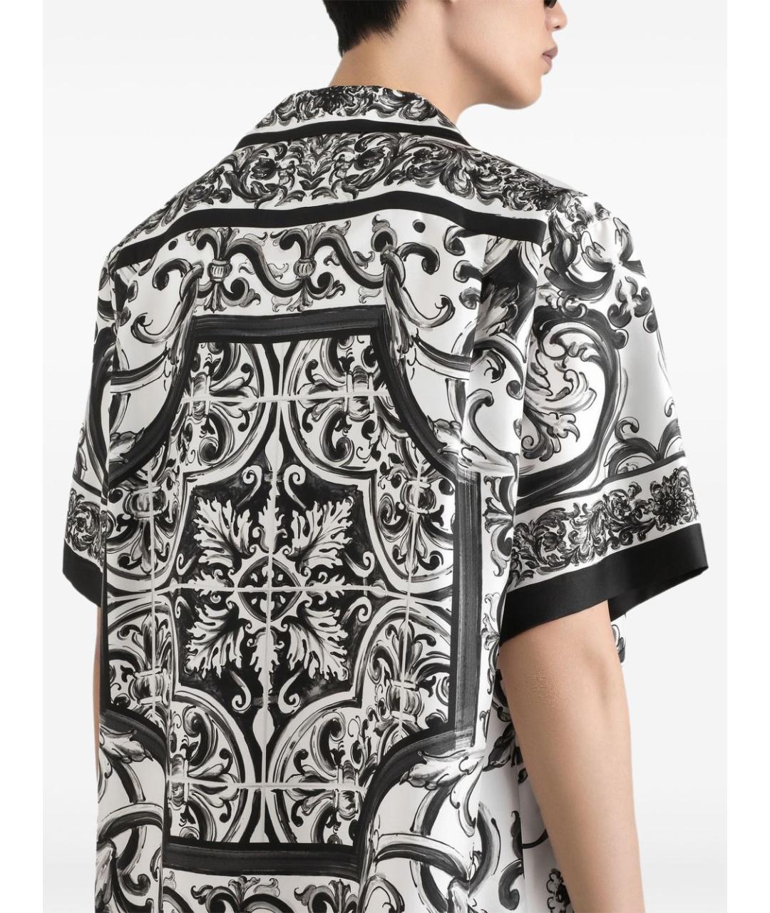 DOLCE&GABBANA Черная шелковая кэжуал рубашка, фото 5