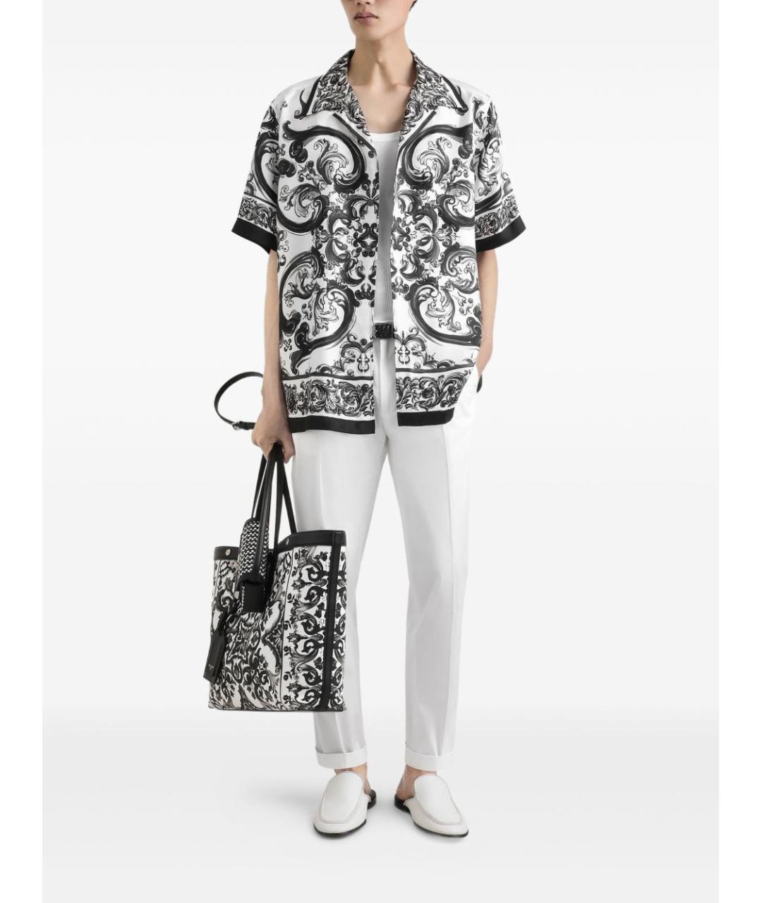 DOLCE&GABBANA Черная шелковая кэжуал рубашка, фото 3