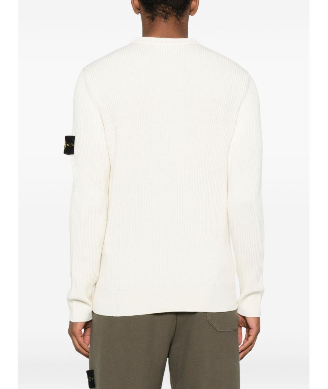 STONE ISLAND Белый шерстяной джемпер / свитер, фото 5