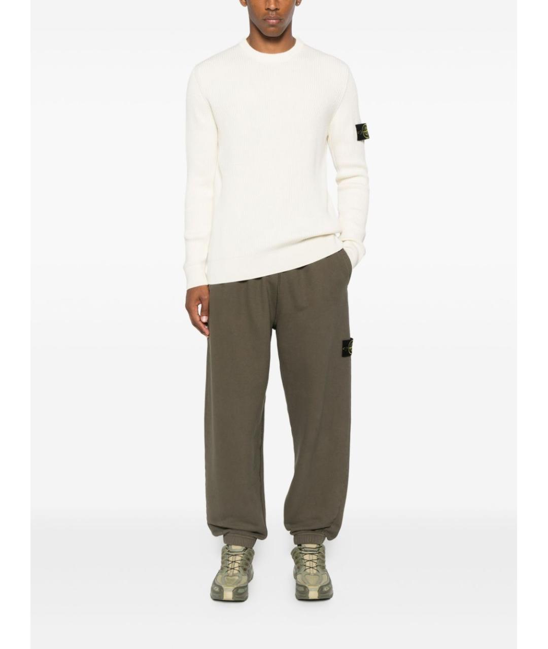 STONE ISLAND Белый шерстяной джемпер / свитер, фото 2