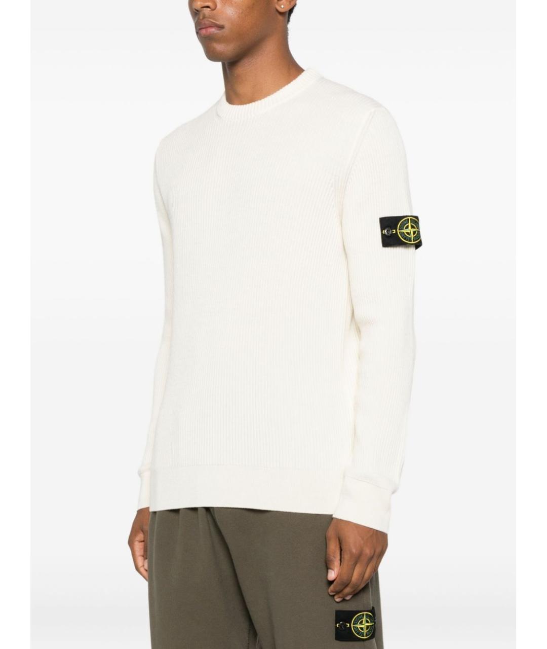 STONE ISLAND Белый шерстяной джемпер / свитер, фото 4