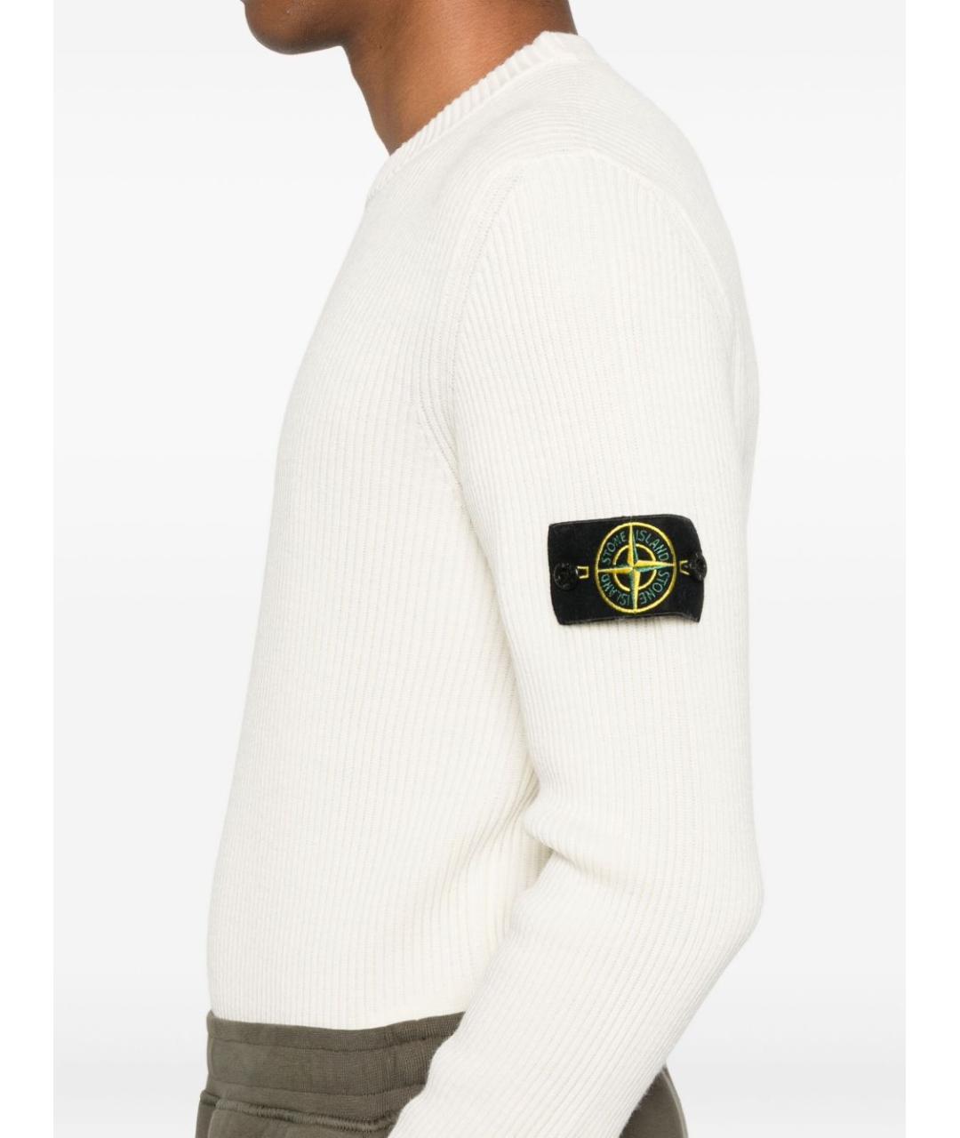 STONE ISLAND Белый шерстяной джемпер / свитер, фото 3