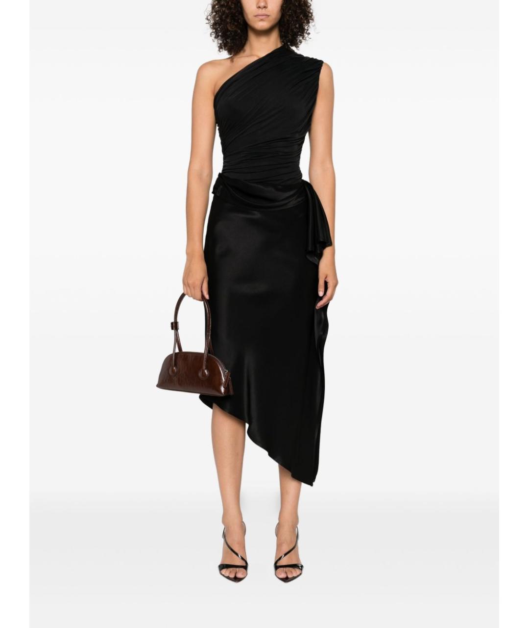 PINKO Черная полиэстеровая юбка миди, фото 3