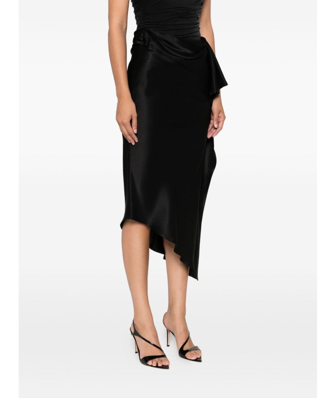PINKO Черная полиэстеровая юбка миди, фото 2