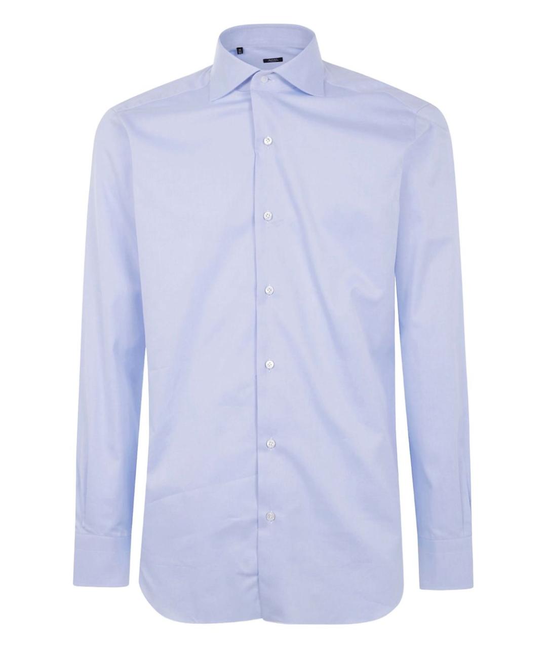 BARBA Голубая хлопковая классическая рубашка, фото 1