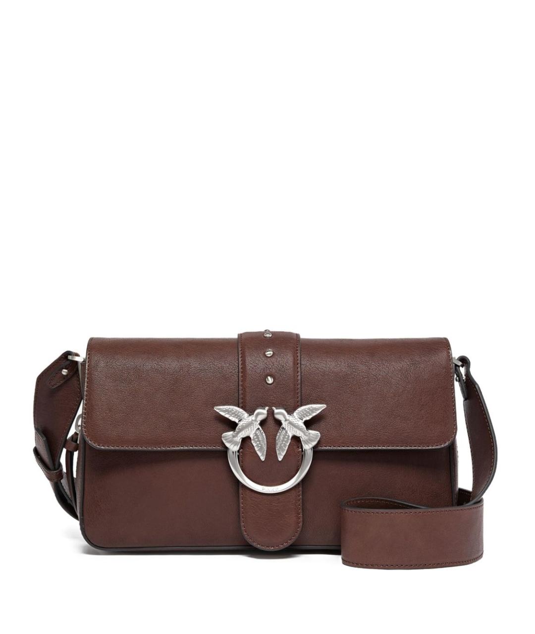 PINKO Коричневая кожаная сумка тоут, фото 1