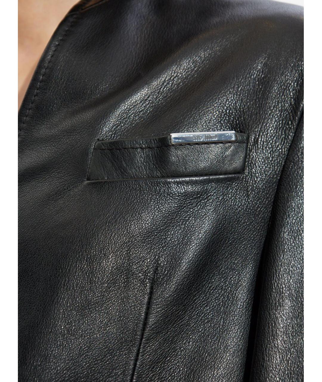 THE ATTICO Черный кожаный жакет/пиджак, фото 2