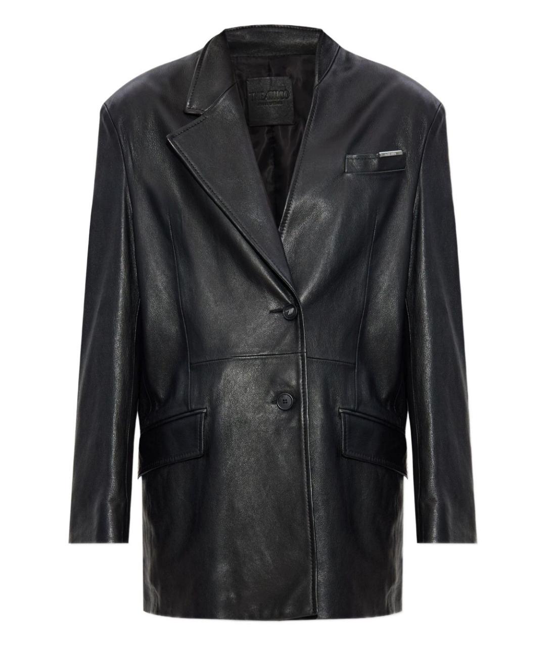 THE ATTICO Черный кожаный жакет/пиджак, фото 1