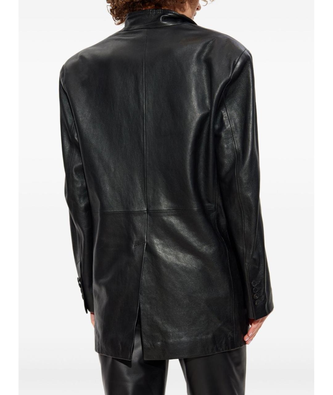 THE ATTICO Черный кожаный жакет/пиджак, фото 4