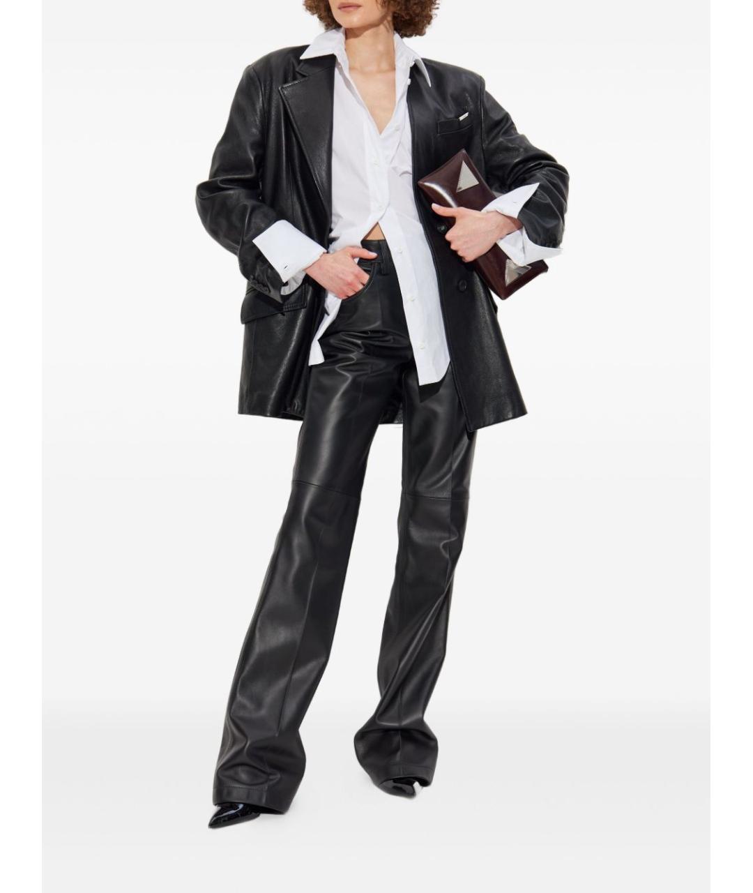 THE ATTICO Черный кожаный жакет/пиджак, фото 3