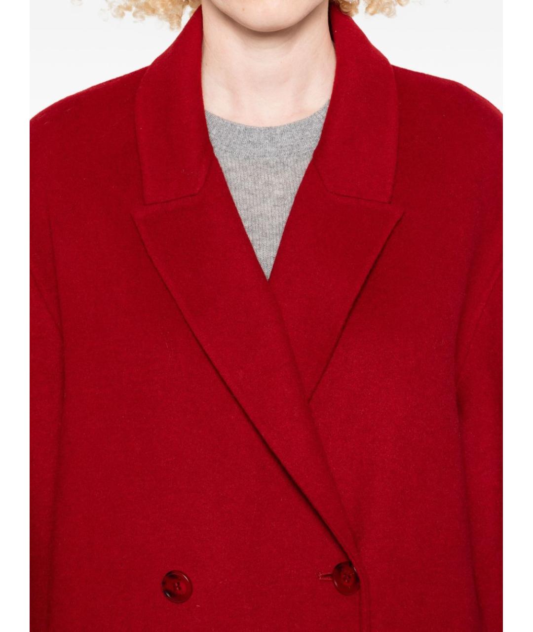 LIU JO Красное шерстяное пальто, фото 4