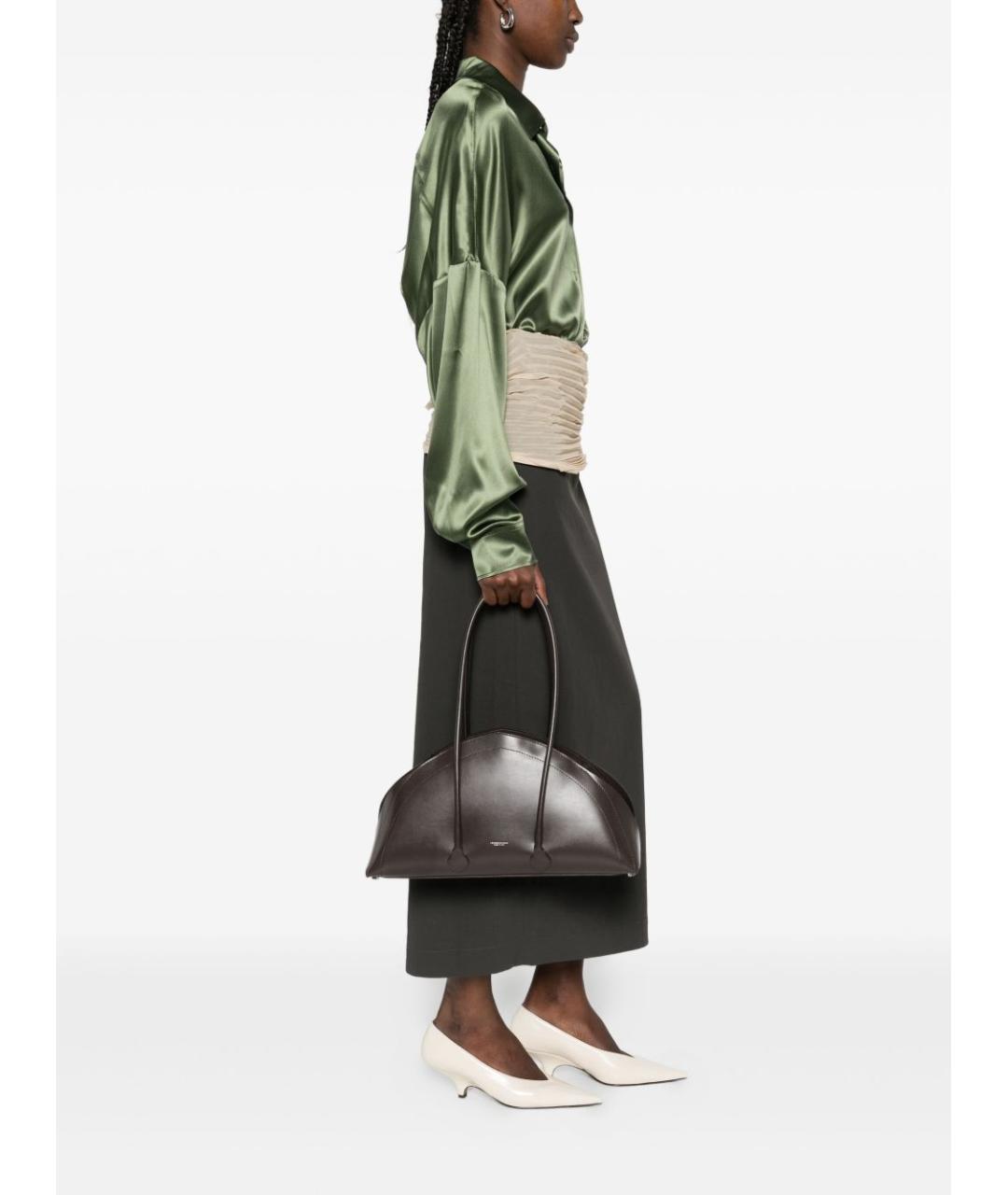 FEDERICO CINA Коричневая кожаная сумка через плечо, фото 2