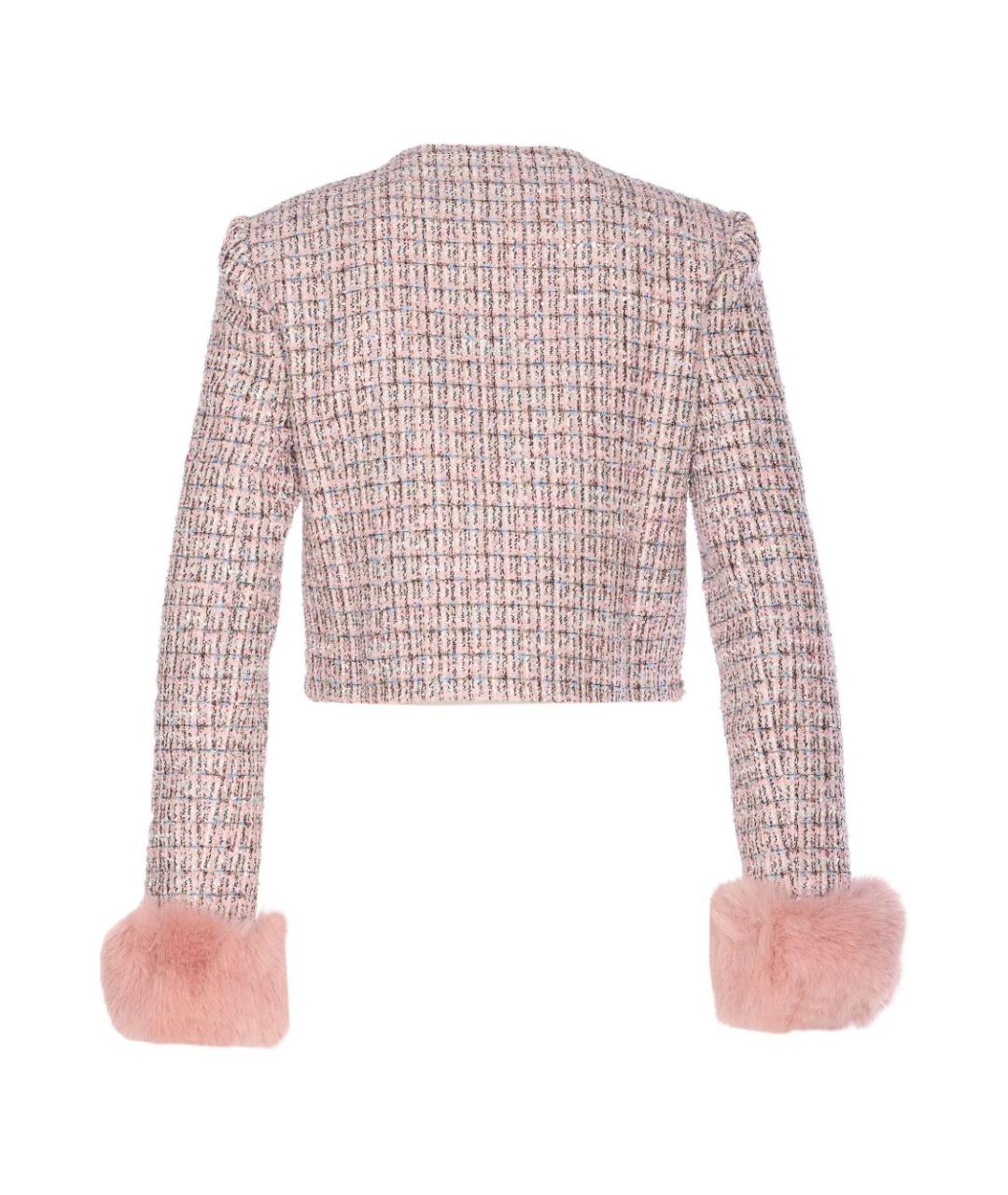SELF-PORTRAIT Розовый твидовый жакет/пиджак, фото 3