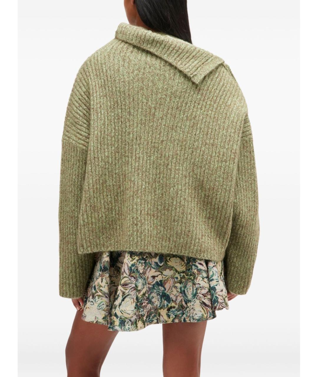 GANNI Зеленый шерстяной джемпер / свитер, фото 4
