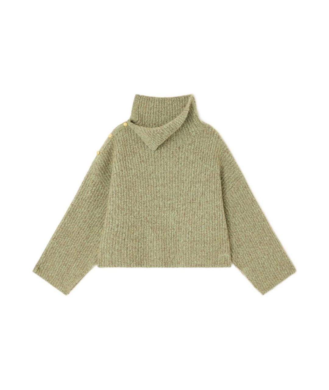 GANNI Зеленый шерстяной джемпер / свитер, фото 1