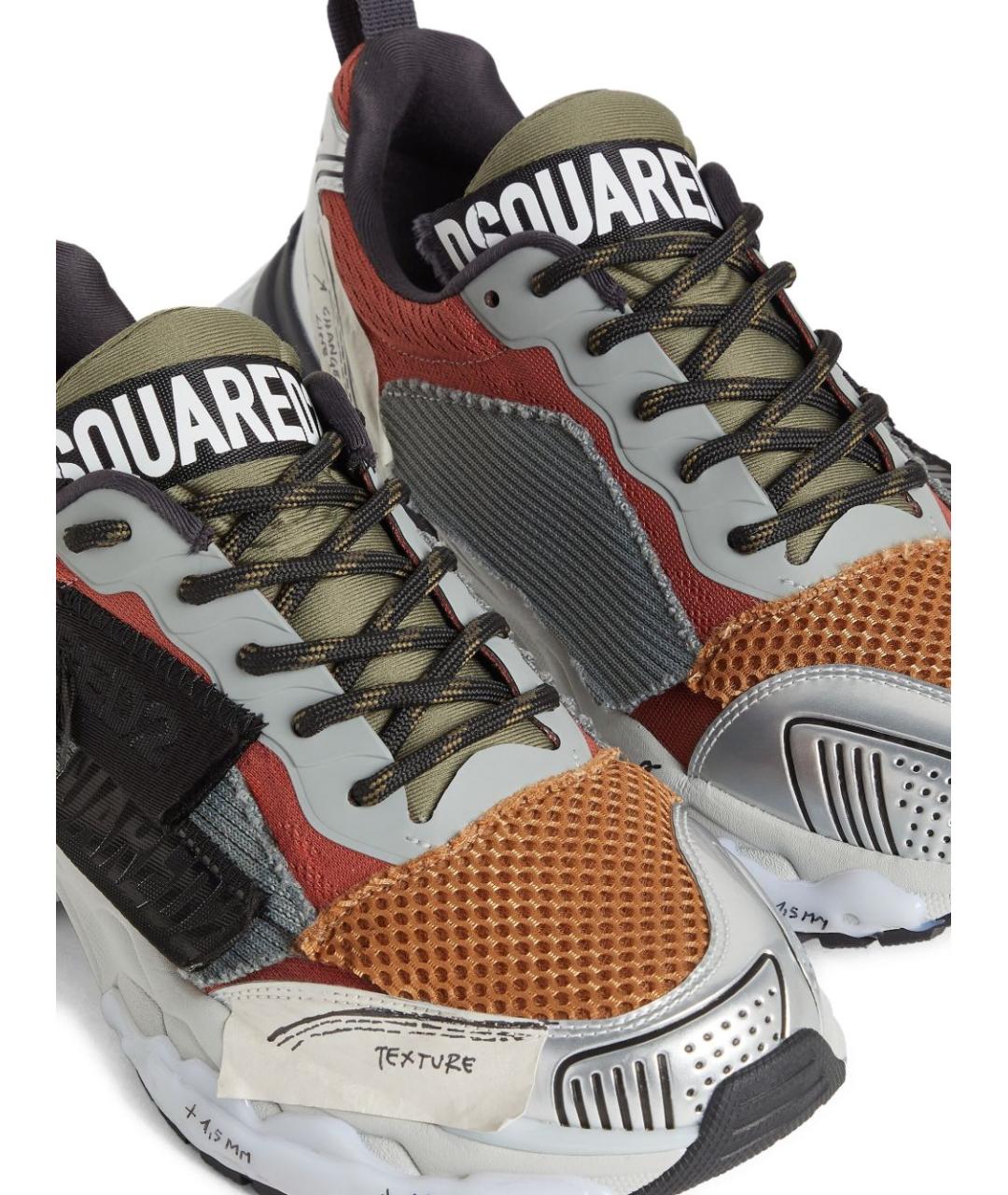 DSQUARED2 Мульти текстильные низкие кроссовки / кеды, фото 2