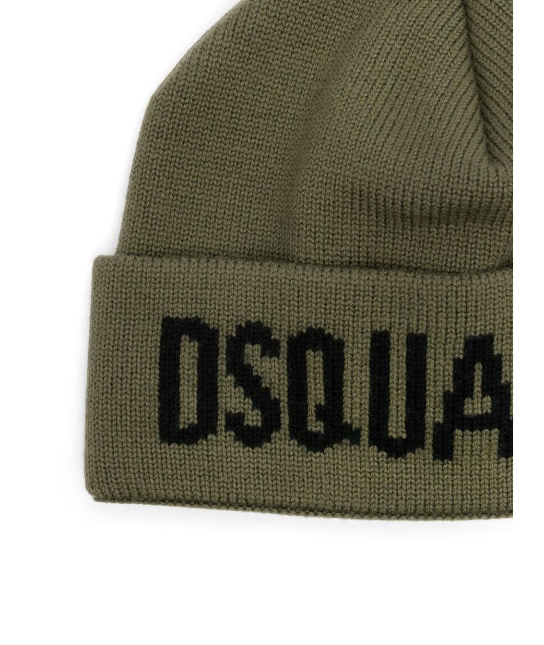 DSQUARED2 Зеленая шерстяная шапка, фото 2