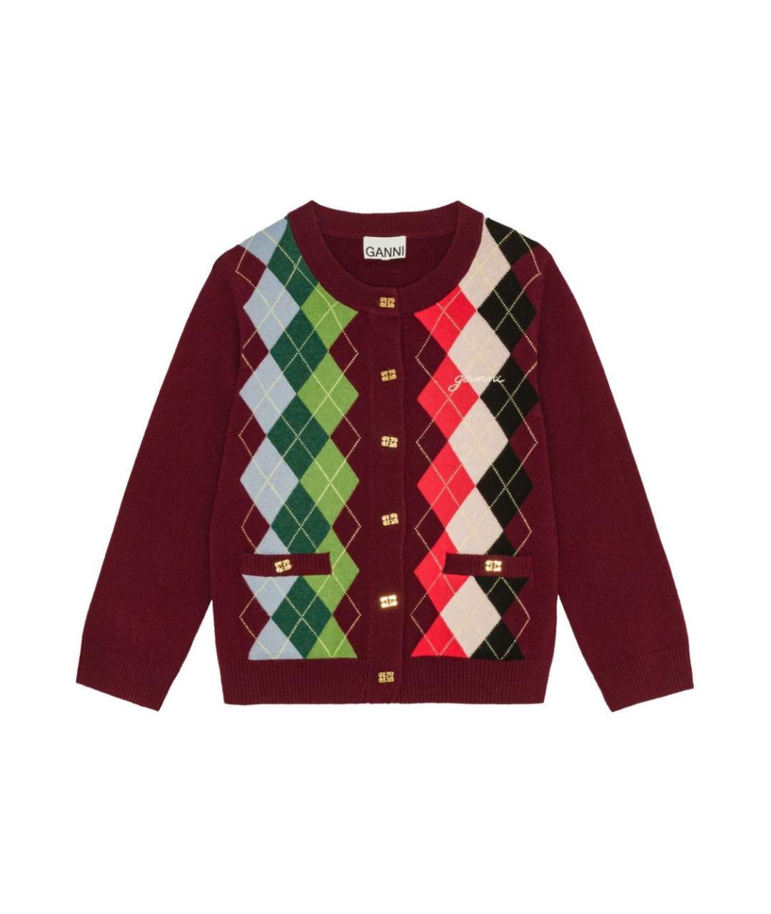 GANNI Мульти шерстяной кардиган, фото 1