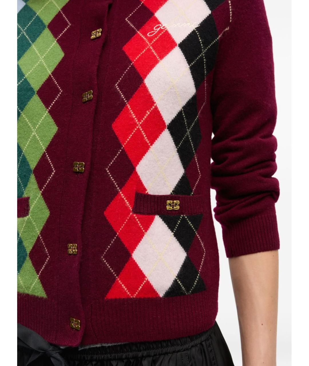 GANNI Мульти шерстяной кардиган, фото 2