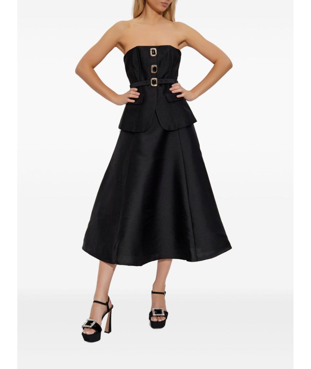 SELF-PORTRAIT Черное полиэстеровое вечернее платье, фото 4