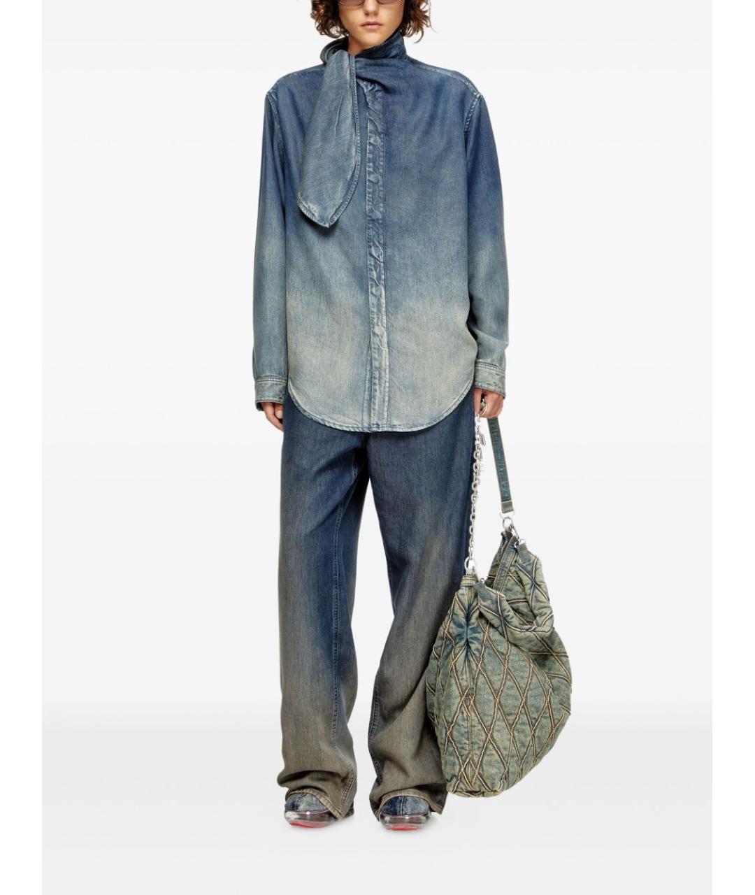 DIESEL Синяя синтетическая рубашка, фото 3