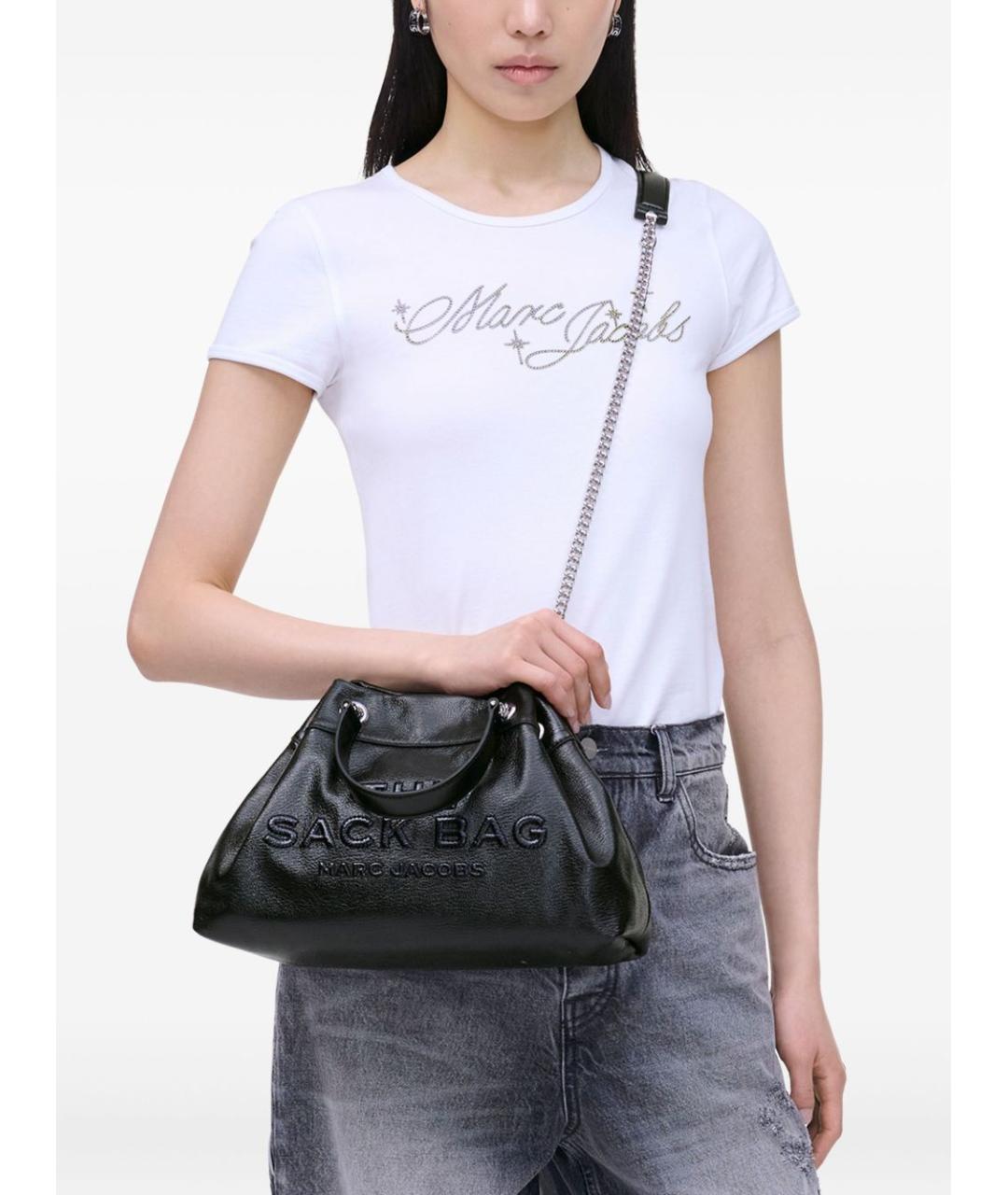 MARC JACOBS Черная кожаная сумка через плечо, фото 2