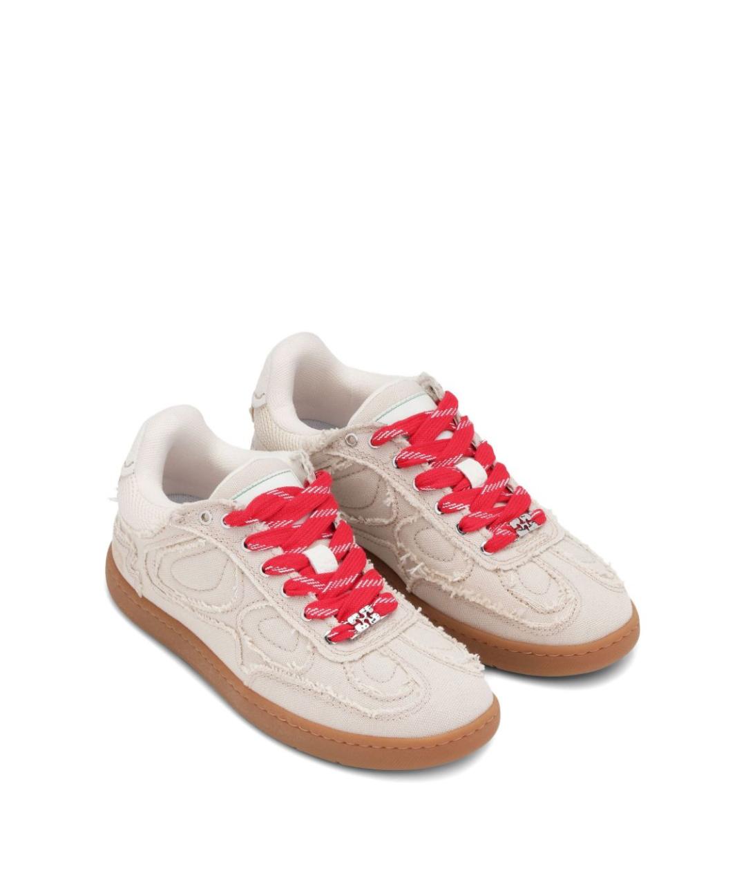 GANNI Бежевые текстильные кроссовки, фото 3