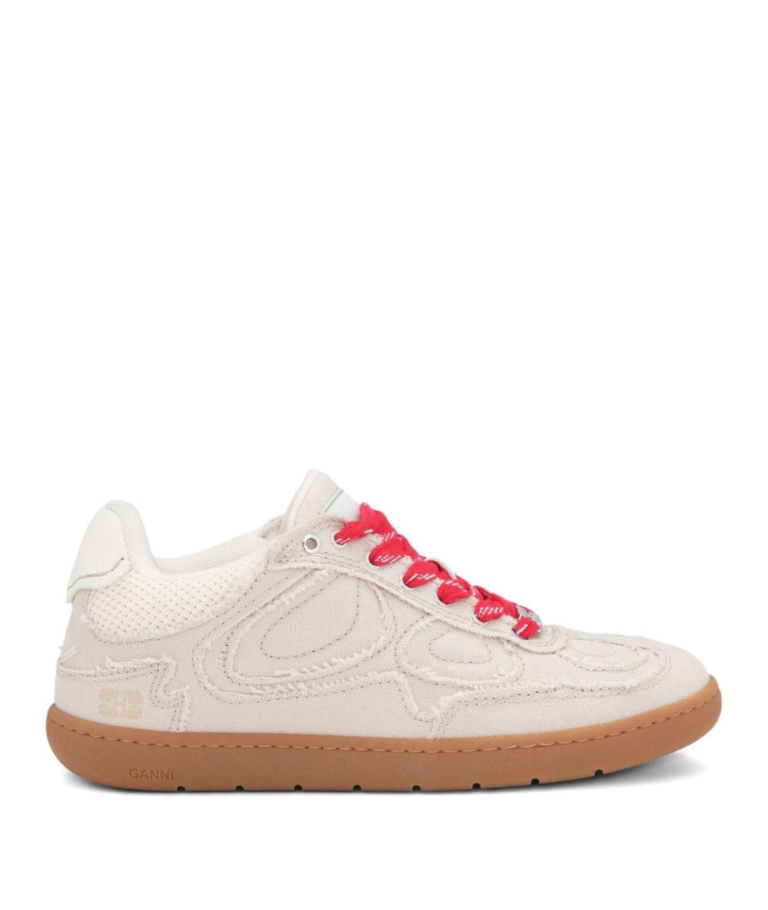 GANNI Бежевые текстильные кроссовки, фото 1