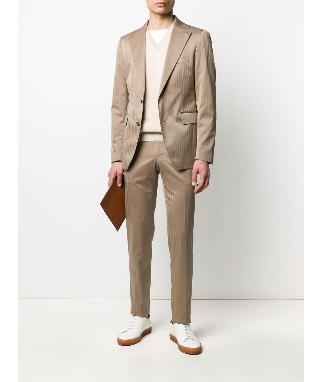 TAGLIATORE Бежевый классический костюм, фото 2