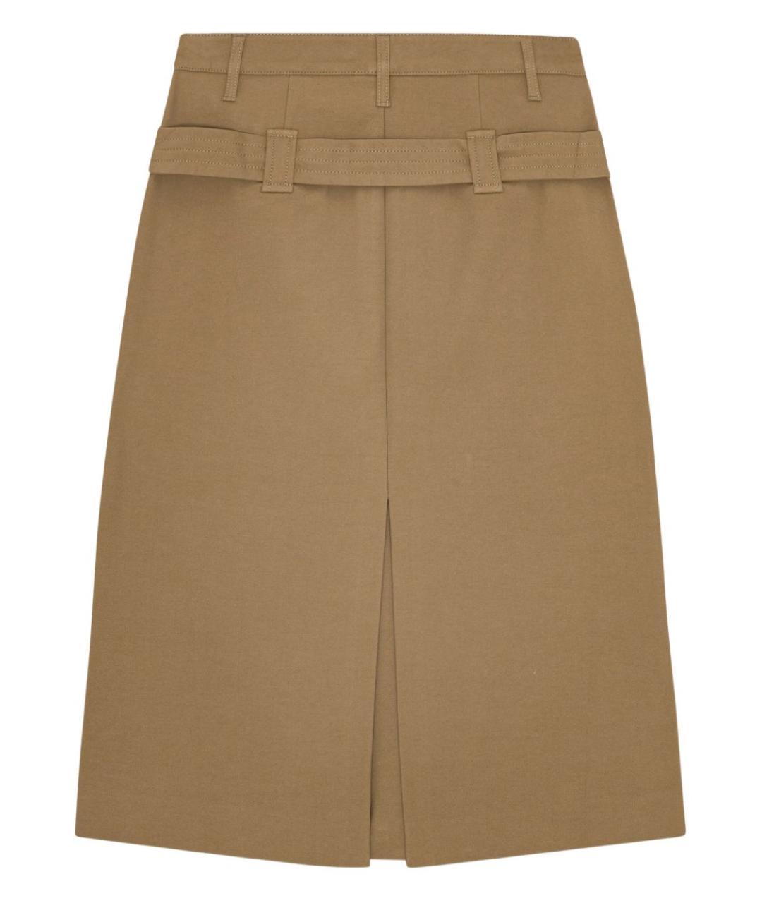 GANNI Бежевая хлопковая юбка миди, фото 3