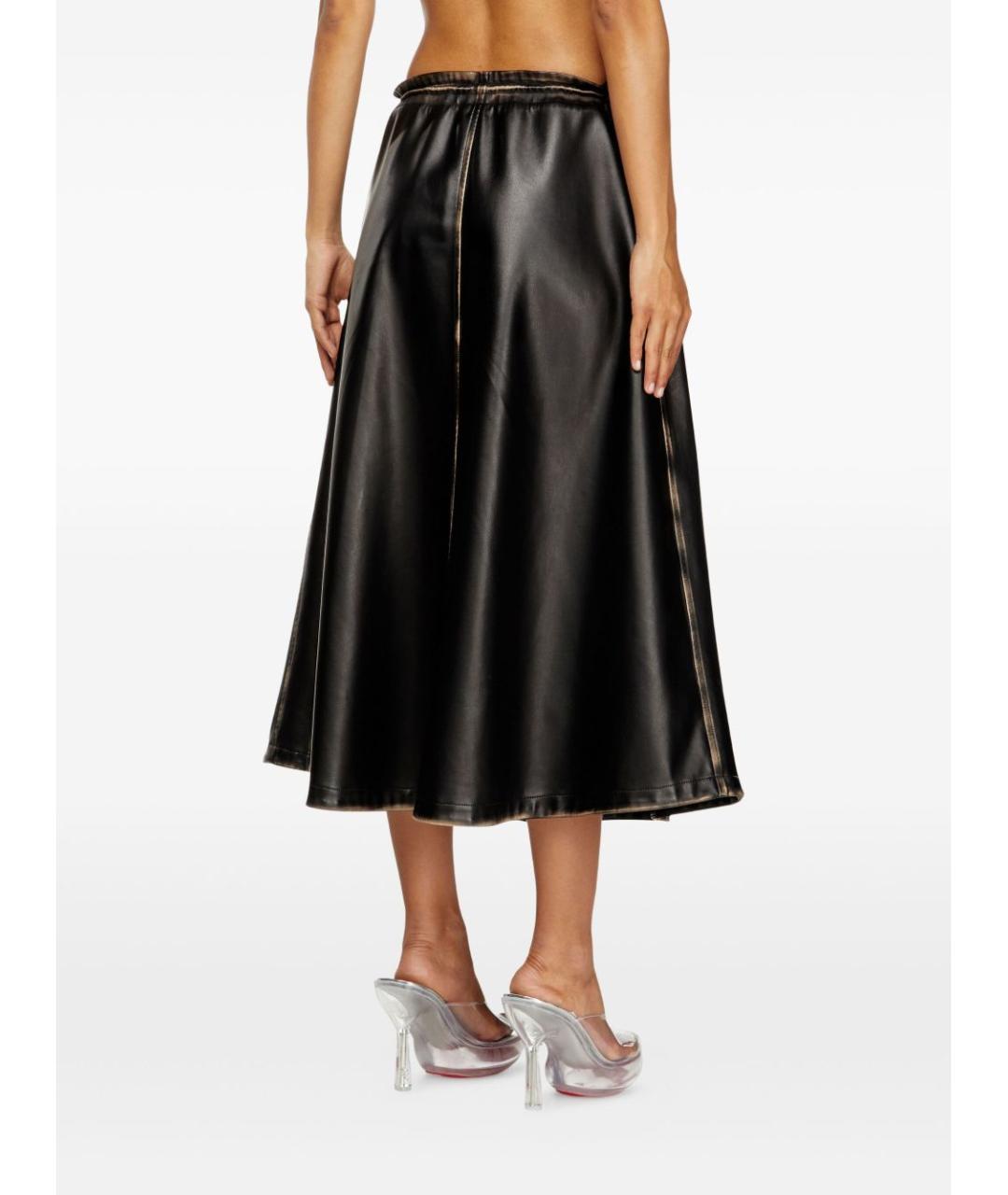 DIESEL Черная полиэстеровая юбка миди, фото 3