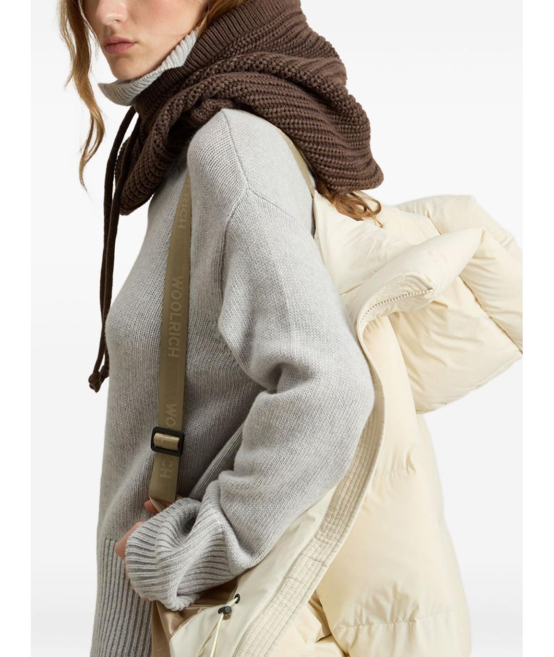 WOOLRICH Бежевый полиамидовый пуховик, фото 5