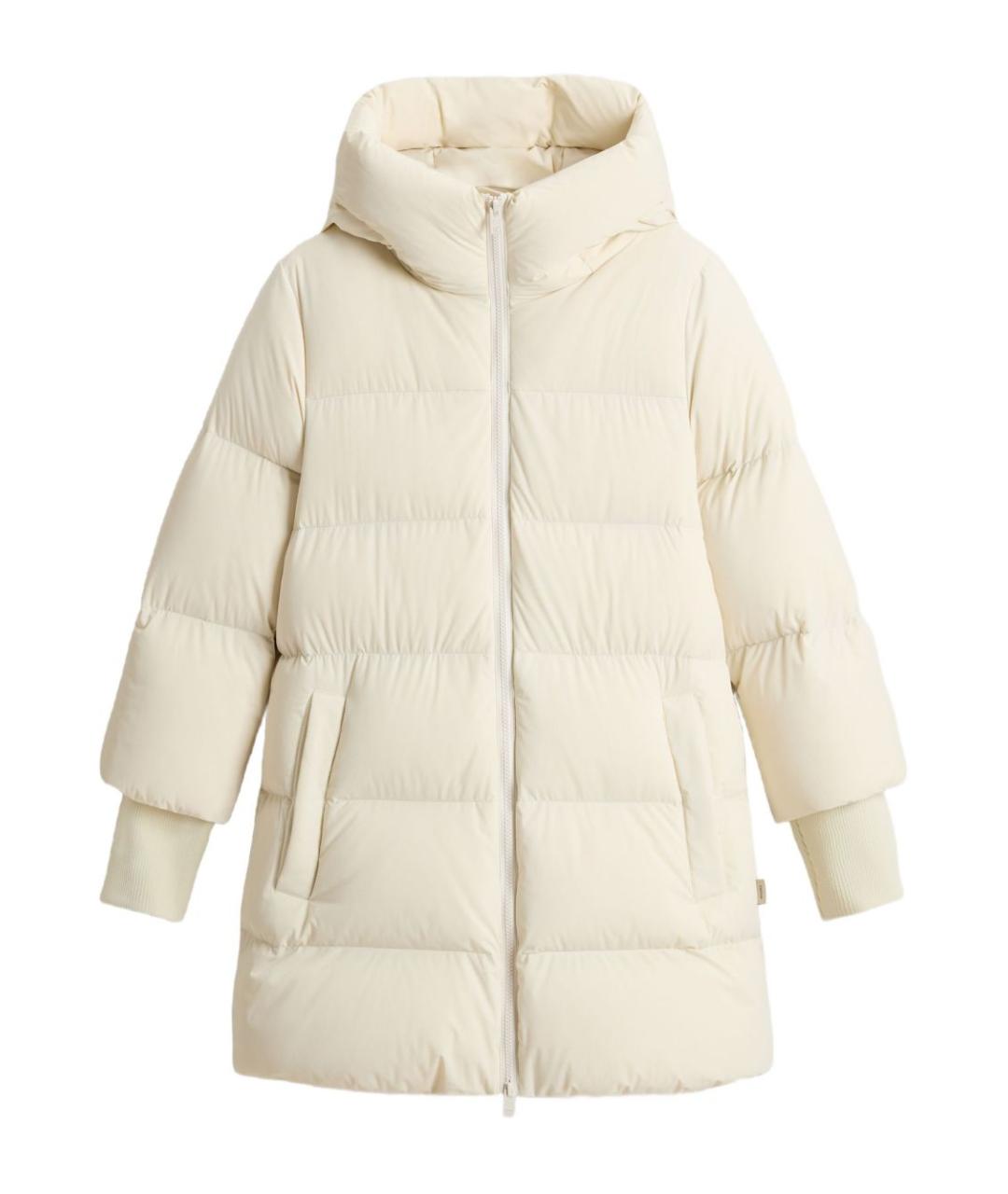 WOOLRICH Бежевый полиамидовый пуховик, фото 1