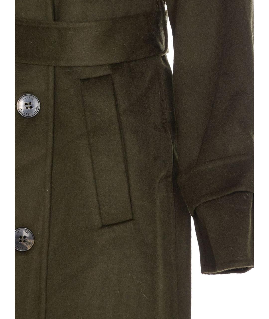 MICHAEL KORS Зеленые шерстяное пальто, фото 3