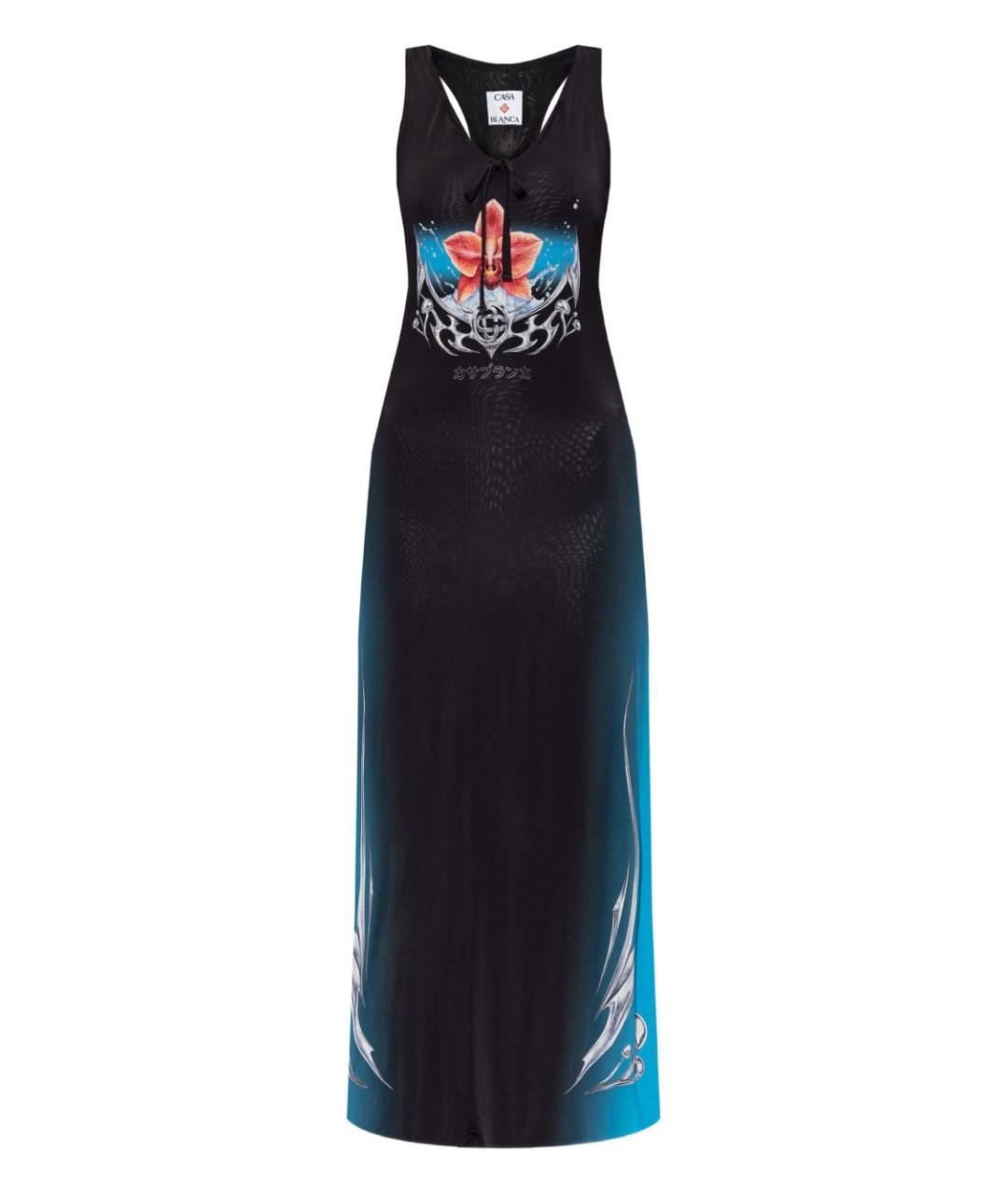 CASABLANCA Черное хлопковое повседневное платье, фото 1