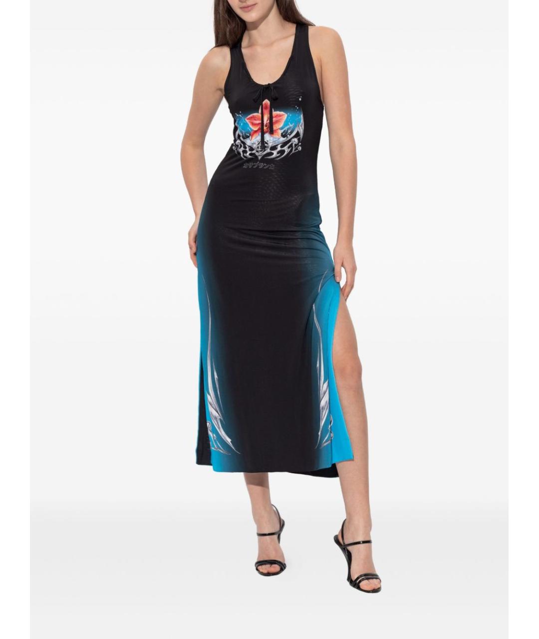 CASABLANCA Черное хлопковое повседневное платье, фото 2