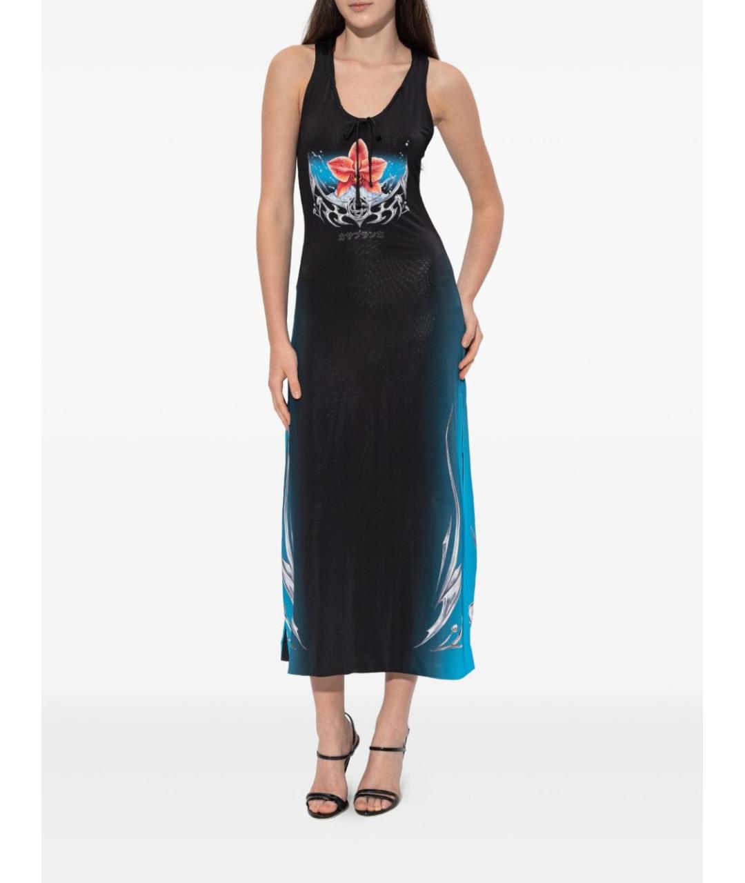 CASABLANCA Черное хлопковое повседневное платье, фото 5