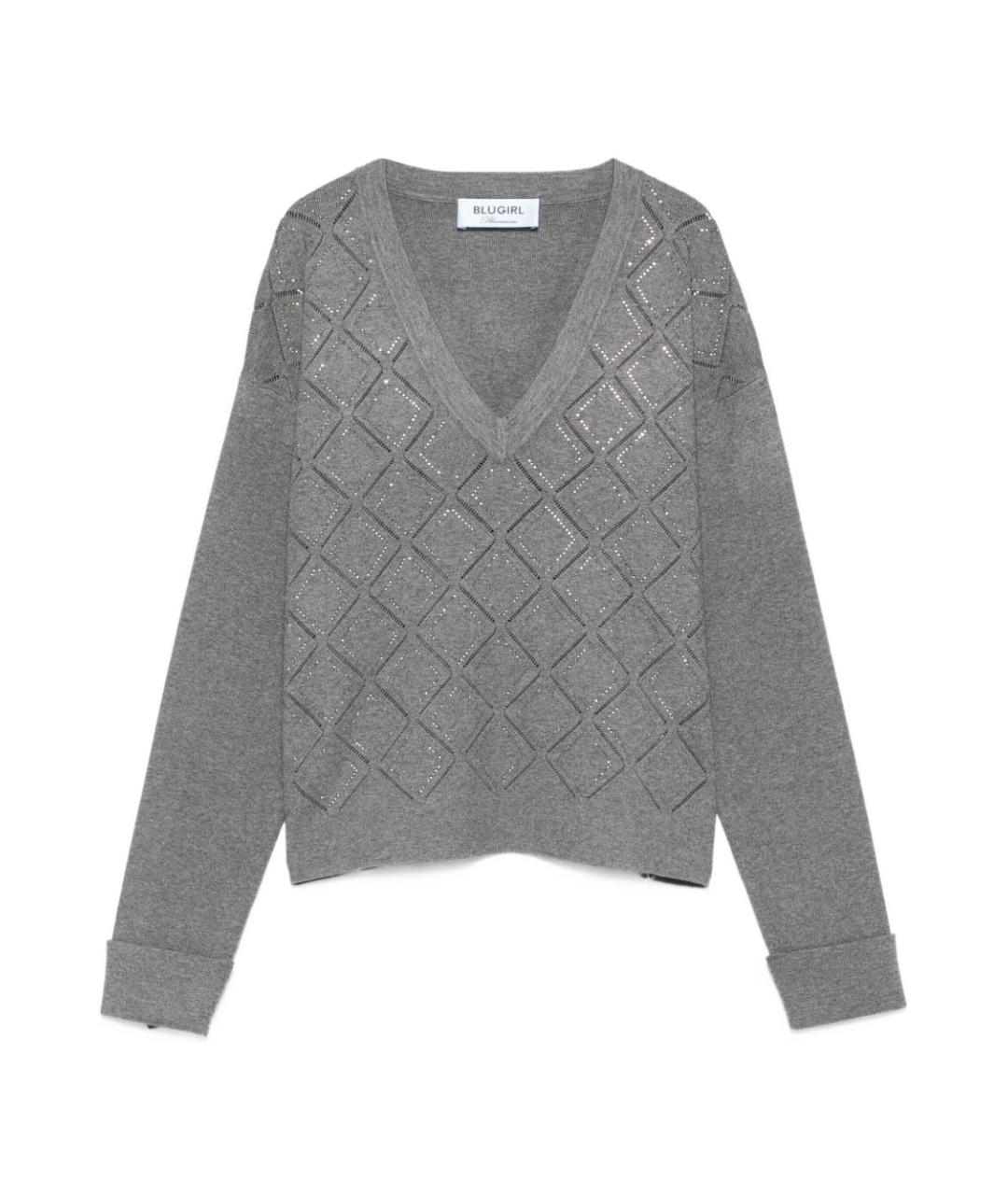 BLUGIRL Серый вискозный джемпер / свитер, фото 1