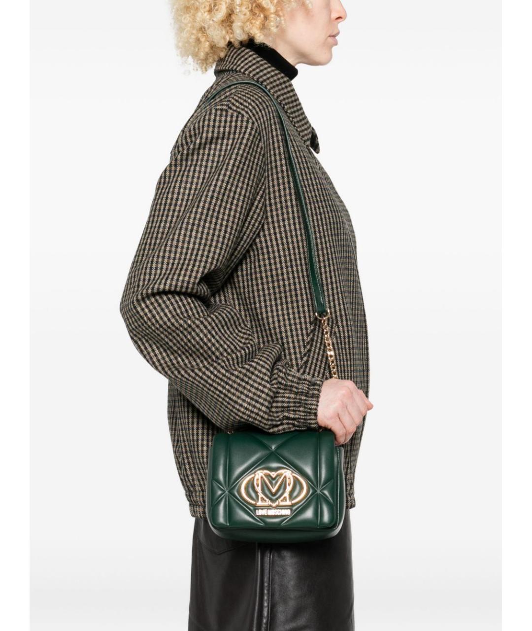 LOVE MOSCHINO Зеленая сумка через плечо из искусственной кожи, фото 2