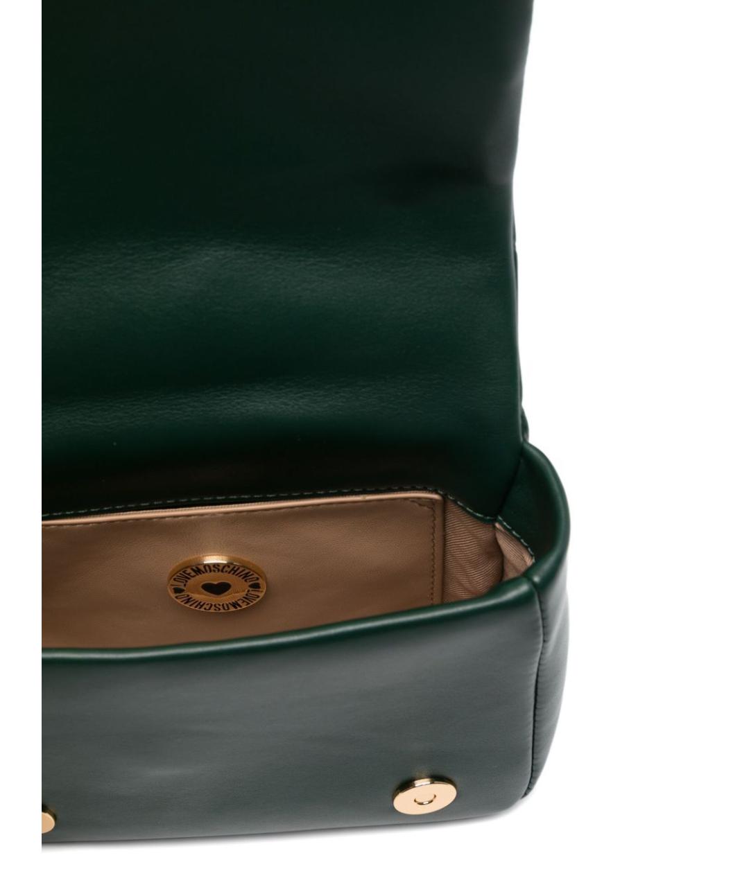 LOVE MOSCHINO Зеленая сумка через плечо из искусственной кожи, фото 4