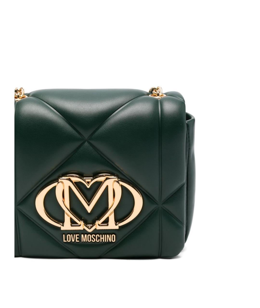 LOVE MOSCHINO Зеленая сумка через плечо из искусственной кожи, фото 3