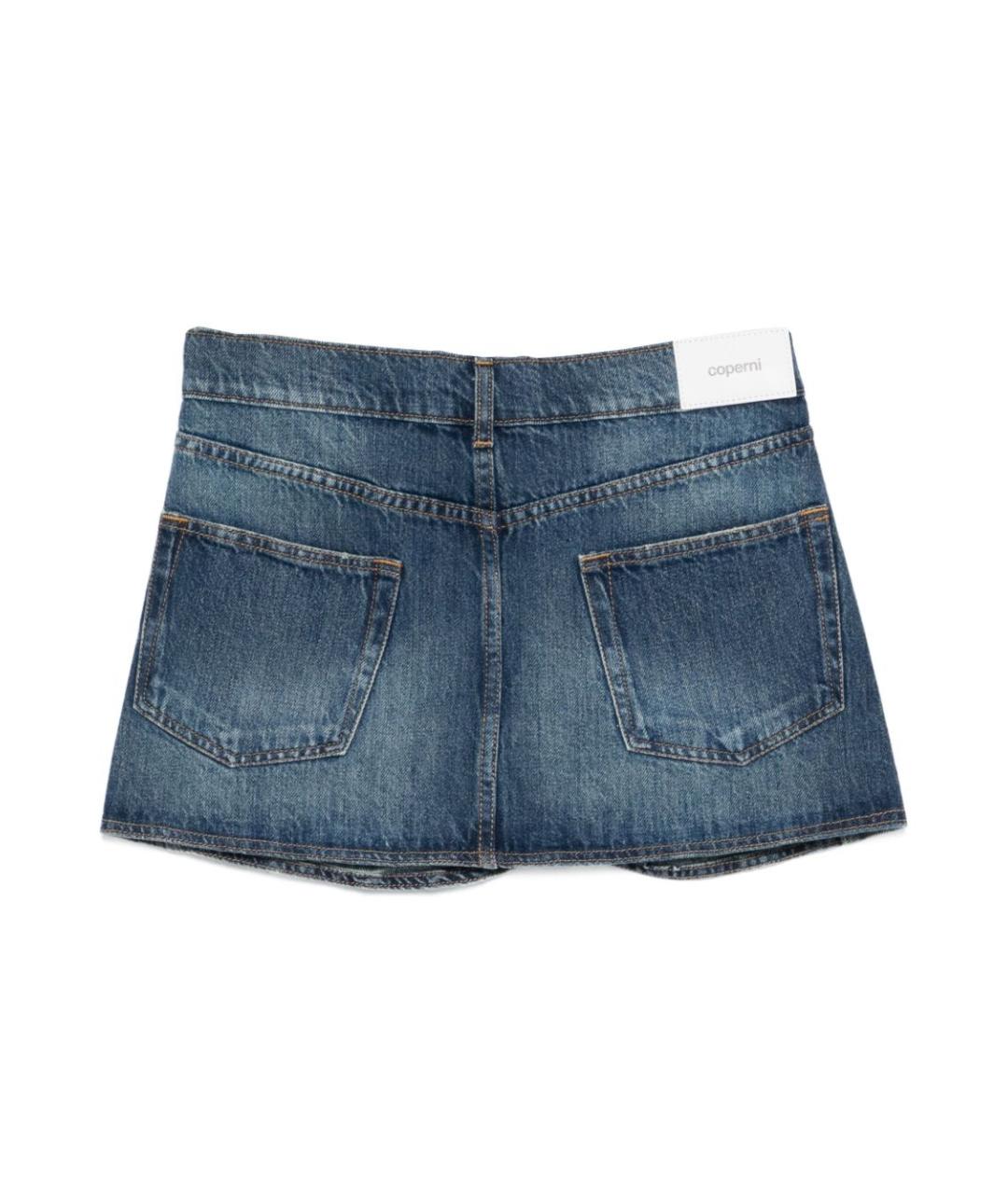 COPERNI Синяя хлопковая юбка мини, фото 2