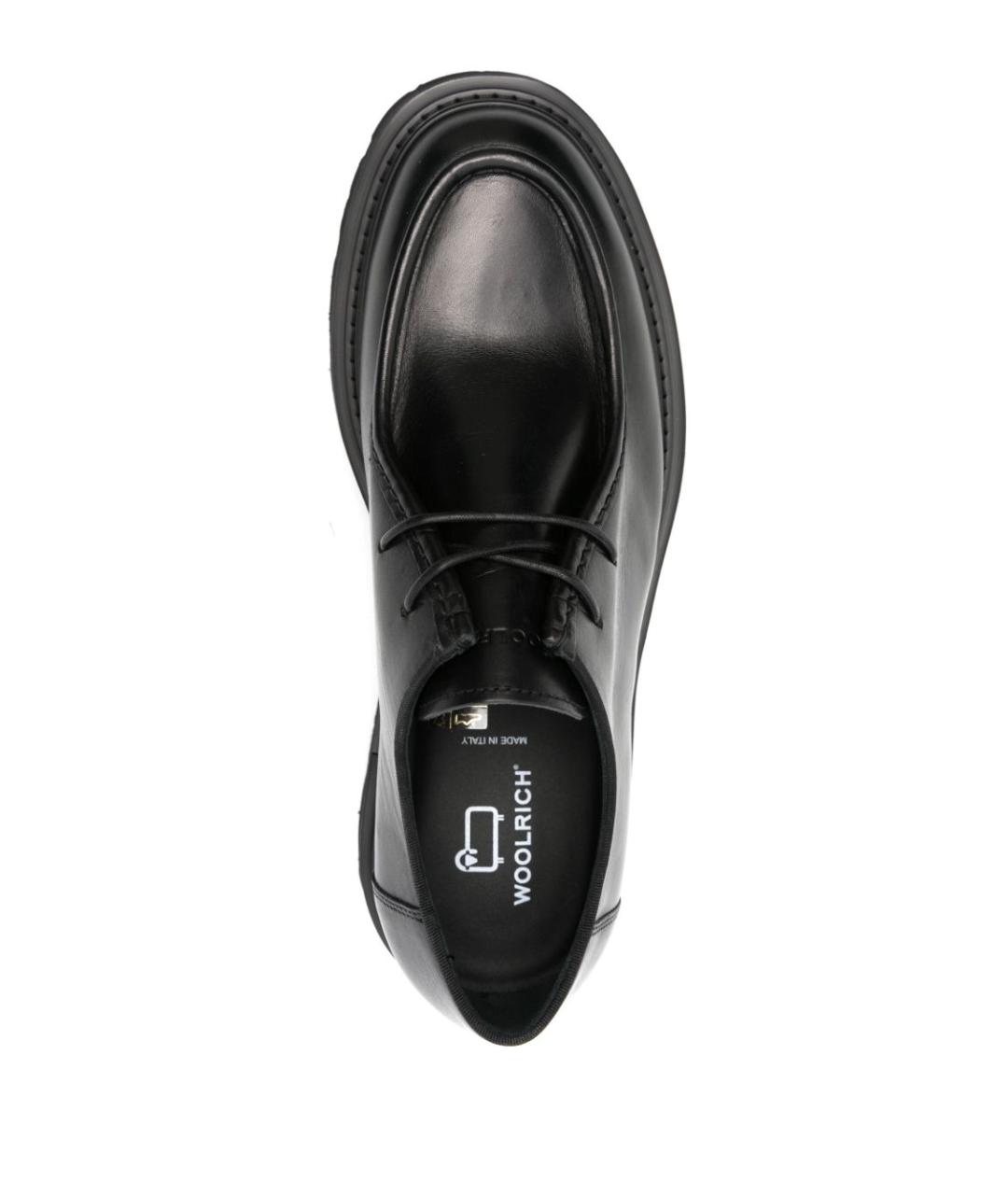 WOOLRICH Черные кожаные низкие ботинки, фото 2