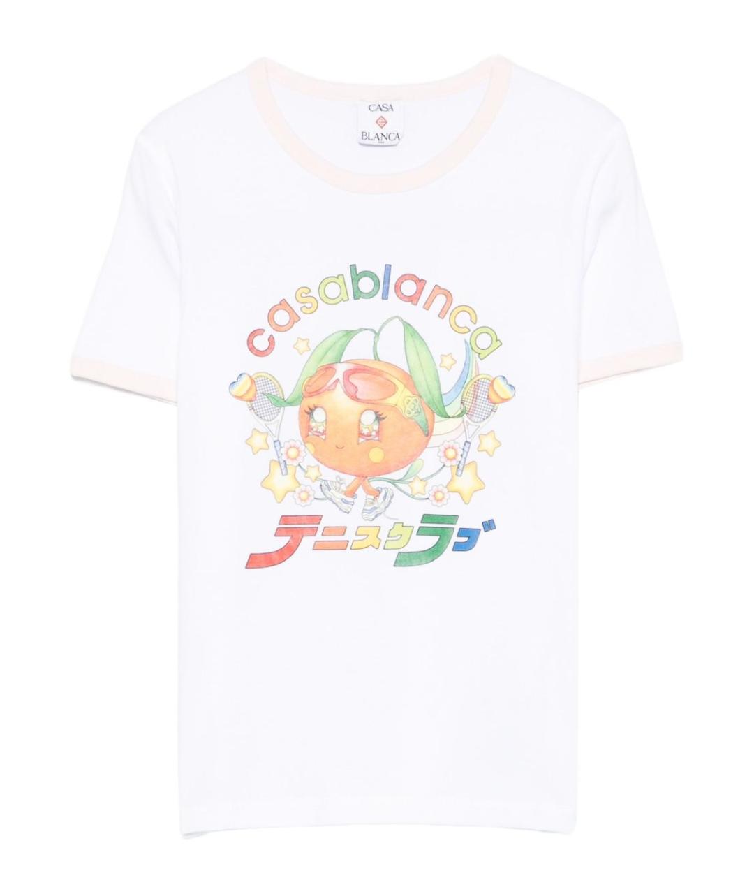CASABLANCA Белая хлопковая футболка, фото 1
